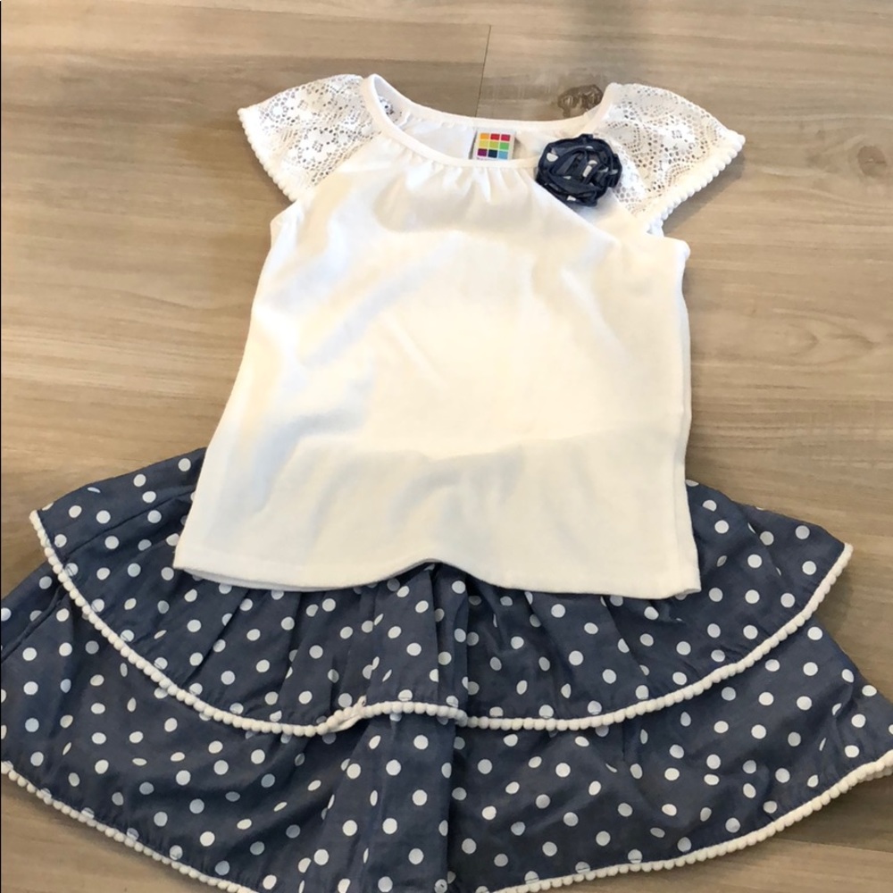 Polka dot and lace outfit
